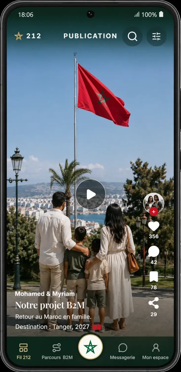 Application 212.social - Fil d’actualité de la communauté